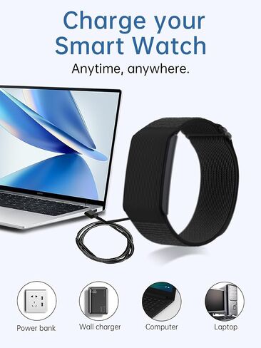 for Amazfit Helio Strap Fitness Tracker Wristband Charging Cable Set, Magnetic Charging Base&USB Flexible Charging Set for Amazfit Helio Strap,1Pack. in Saudi Arabia