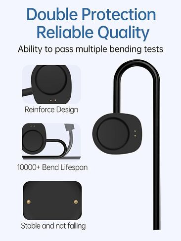 for Amazfit Helio Strap Fitness Tracker Wristband Charging Cable Set, Magnetic Charging Base&USB Flexible Charging Set for Amazfit Helio Strap,1Pack. in Saudi Arabia