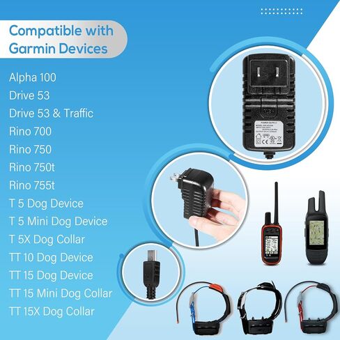 010-11873-00 AC كابل محول الطاقة كابل USB يناسب Garmin Alpha 100 ، محرك 53 ، Rino 700/750/755T ، T 5/5x ، TT 10/15/15x Dog in Saudi Arabia