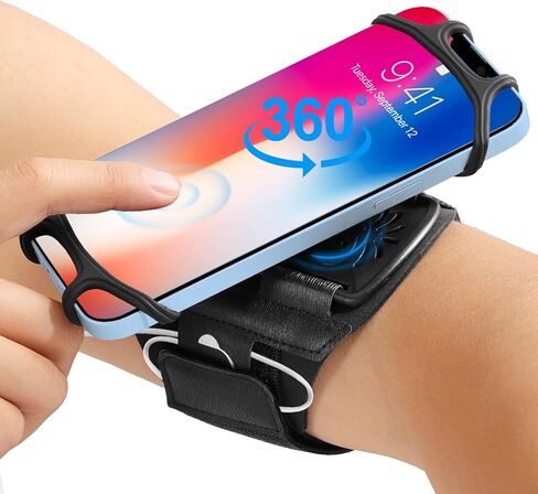 Moko Running Armboldy 360 ° Rotatable for iPhone 16 15 14 13 Pro Max Plus Samsung Galaxy Note S24 S23 يناسب الهواتف الذكية أكثر من 5.8 '' ، حامل الهاتف القابل للانفصال عن تشغيل ركوب الدراجات مع حامل المفتاح in Saudi Arabia