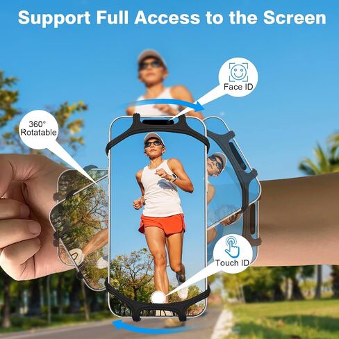 Moko Running Armboldy 360 ° Rotatable for iPhone 16 15 14 13 Pro Max Plus Samsung Galaxy Note S24 S23 يناسب الهواتف الذكية أكثر من 5.8 '' ، حامل الهاتف القابل للانفصال عن تشغيل ركوب الدراجات مع حامل المفتاح in Saudi Arabia