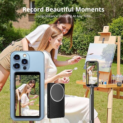 Selfie Monitor Screen iPhone,Magnetic Selfie Screen 4K 60fps Bluetooth Remote,Back Camera Monitor for Vlog Live Stream TikTok,Wireless Screen Mirroring with iPhone & Android(Pink) in Saudi Arabia