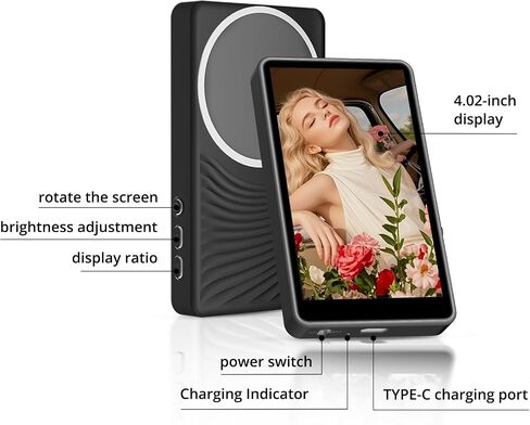 Selfie Monitor Screen iPhone,Magnetic Selfie Screen 4K 60fps Bluetooth Remote,Back Camera Monitor for Vlog Live Stream TikTok,Wireless Screen Mirroring with iPhone & Android(Pink) in Saudi Arabia