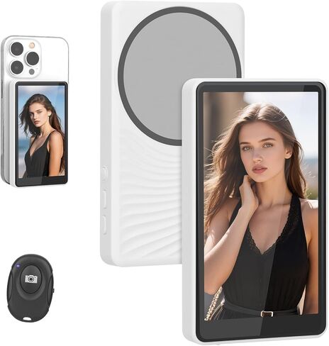 شاشة شاشة Selfie Selfie Phone Phostrip Magnetic Vlog ، شاشة Selfie Camera 1080 بكسل ، تسجيل لاسلكي 4K 30 إطارًا في الثانية لـ iPhone & Android ، الكاميرا الخلفية لـ Selfie Vlog Live Stream Tiktok in Kuwait