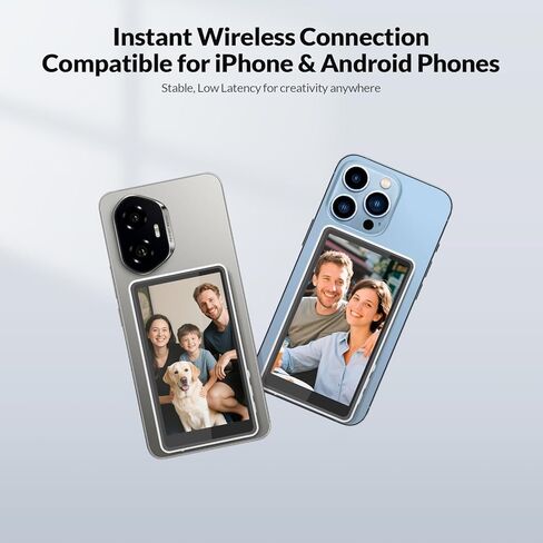 شاشة شاشة Selfie Selfie Phone Phostrip Magnetic Vlog ، شاشة Selfie Camera 1080 بكسل ، تسجيل لاسلكي 4K 30 إطارًا في الثانية لـ iPhone & Android ، الكاميرا الخلفية لـ Selfie Vlog Live Stream Tiktok in Kuwait