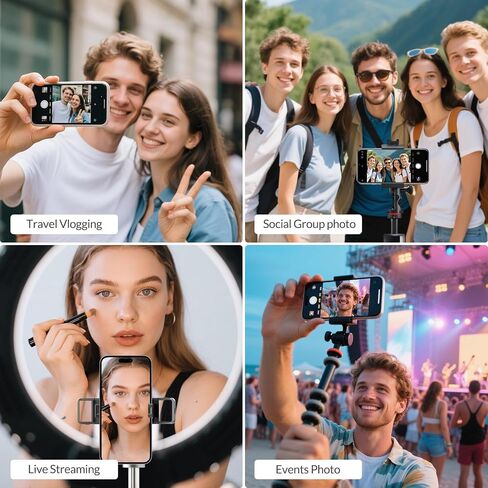 شاشة شاشة Selfie Selfie Phone Phostrip Magnetic Vlog ، شاشة Selfie Camera 1080 بكسل ، تسجيل لاسلكي 4K 30 إطارًا في الثانية لـ iPhone & Android ، الكاميرا الخلفية لـ Selfie Vlog Live Stream Tiktok in Kuwait