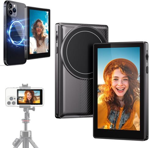 VLOG Selfie Monitor Screens لـ iPhone & Android ، مكبر صوت مدمج وضبط شاشة VLOG Selfie Selfie FOURS in Saudi Arabia