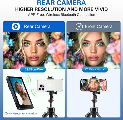VLOG Selfie Monitor Screens لـ iPhone & Android ، مكبر صوت مدمج وضبط شاشة VLOG Selfie Selfie FOURS in Saudi Arabia