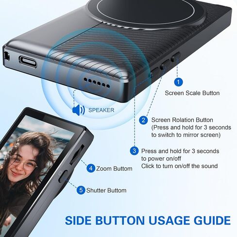 VLOG Selfie Monitor Screens لـ iPhone & Android ، مكبر صوت مدمج وضبط شاشة VLOG Selfie Selfie FOURS in Saudi Arabia