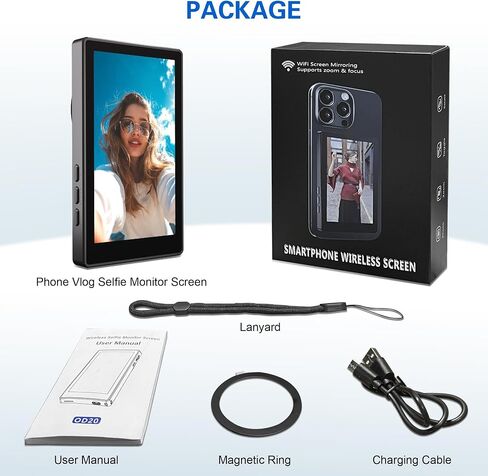 VLOG Selfie Monitor Screens لـ iPhone & Android ، مكبر صوت مدمج وضبط شاشة VLOG Selfie Selfie FOURS in Saudi Arabia