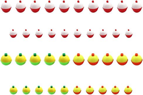 40-Piece Bulk ABS Fishing Floats, Button-Style Round Bobbers in Assorted Colors for Fishing Tackle Accessories, 1/1.5 Inch in Saudi Arabia