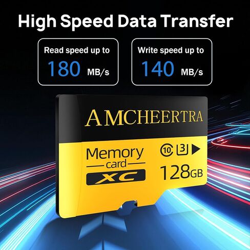 بطاقة ذاكرة MicroSDXC 128GB ، UHS-I ، C10 ، U3 ، A2،180MB/S قراءة ، 140 ميجابايت/ثانية ، بطاقة microSD عالية السرعة ، بطاقة TF للطائرات بدون طيار ، كاميرات الحركة ، DASHCAM ، وحدات التحكم في الألعاب in Kuwait