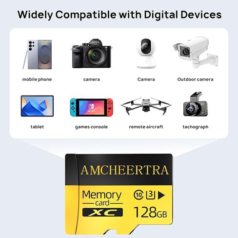 بطاقة ذاكرة MicroSDXC 128GB ، UHS-I ، C10 ، U3 ، A2،180MB/S قراءة ، 140 ميجابايت/ثانية ، بطاقة microSD عالية السرعة ، بطاقة TF للطائرات بدون طيار ، كاميرات الحركة ، DASHCAM ، وحدات التحكم في الألعاب in Kuwait
