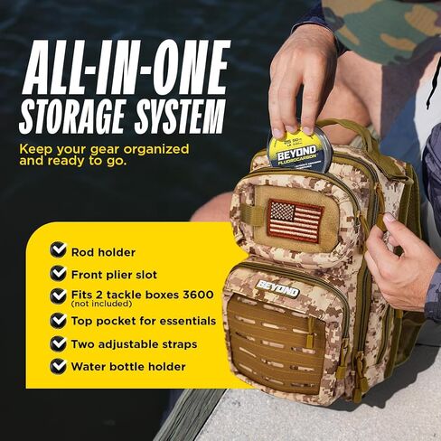 حقيبة ظهر Beyond Fishing Tackle - حقيبة تخزين الصيد التكتيكية Voyager - حقيبة خفيفة الوزن وصغيرة الحجم لصيد الأسماك in Kuwait