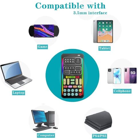 Voice Changer, Game Live Sound Disguiser Portable Sound Changer 8 Kinds of Sound Changes for Mobile Phone Computer Game Devices for DJ PC Live in Saudi Arabia