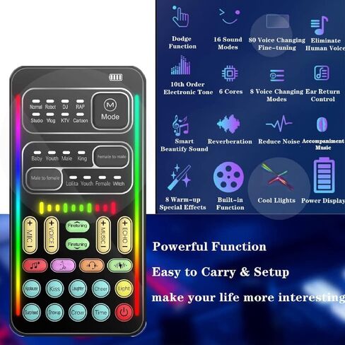 Voice Changer, Game Live Sound Disguiser Portable Sound Changer 8 Kinds of Sound Changes for Mobile Phone Computer Game Devices for DJ PC Live in Saudi Arabia