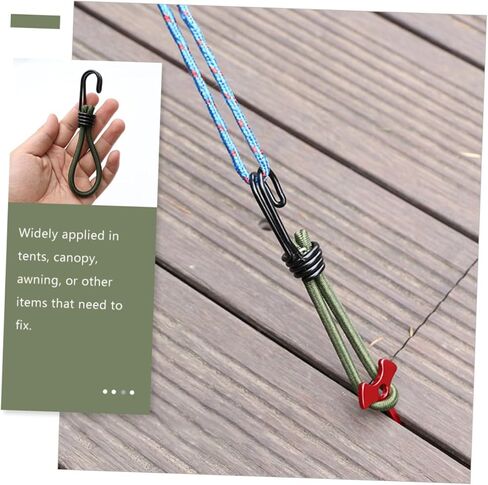 4pcs خيمة Bungee الحبال الحبل المرن في الهواء الطلق متينة للتخييم المشي لمسافات طويلة صيد الأسماك وأشرطة بنجي مرنة مع قبضة ممتازة ومقاومة in Saudi Arabia
