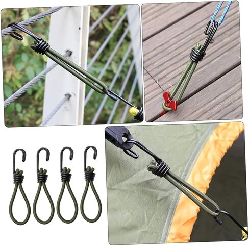 4pcs خيمة Bungee الحبال الحبل المرن في الهواء الطلق متينة للتخييم المشي لمسافات طويلة صيد الأسماك وأشرطة بنجي مرنة مع قبضة ممتازة ومقاومة in Saudi Arabia