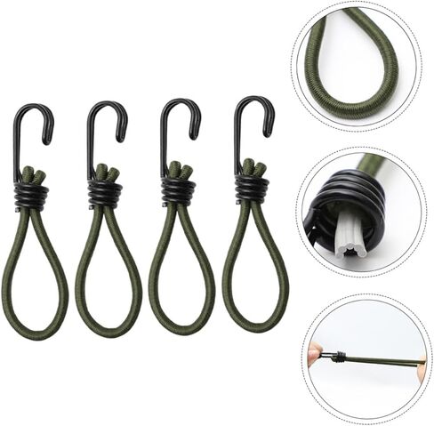 4pcs خيمة Bungee الحبال الحبل المرن في الهواء الطلق متينة للتخييم المشي لمسافات طويلة صيد الأسماك وأشرطة بنجي مرنة مع قبضة ممتازة ومقاومة in Saudi Arabia