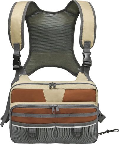 MyDays Fishing Chest Pack ، حقيبة صيد الأسماك للرجال والنساء ، معالجة وصناديق الطيران حزمة تخزين ، حزمة مجهر الصيد (رمادي) in Kuwait