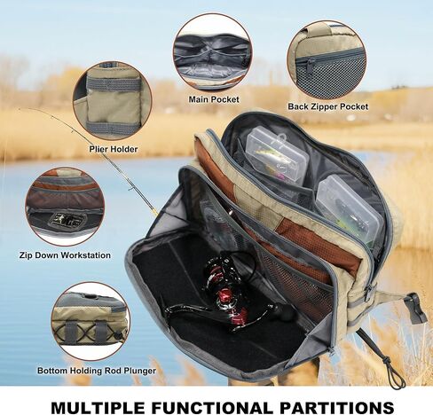 MyDays Fishing Chest Pack ، حقيبة صيد الأسماك للرجال والنساء ، معالجة وصناديق الطيران حزمة تخزين ، حزمة مجهر الصيد (رمادي) in Kuwait