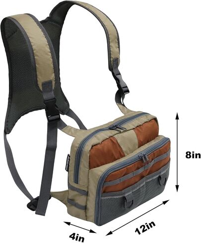 MyDays Fishing Chest Pack ، حقيبة صيد الأسماك للرجال والنساء ، معالجة وصناديق الطيران حزمة تخزين ، حزمة مجهر الصيد (رمادي) in Kuwait
