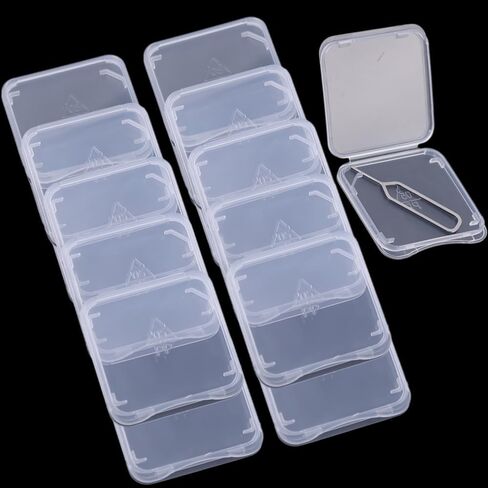 TF/SD Cards Memory Cards Holder Holder Joxes Mini Mini Clear Sim Card Card Rustproof Box ، Transparent2 in Saudi Arabia