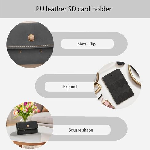 PU Leather SD Card Case, Micro SD Card Holder Organizer, SD Card Storage Case, Memory Card Case Cover, Travel Memory Card Case in Saudi Arabia