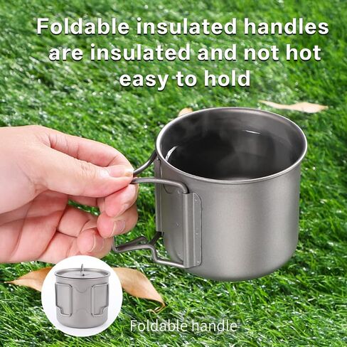 أدوات طبخ التيتانيوم التخييم 750 مل من أدوات التيتانيوم مع موقد التخييم و SPORK PORTABLE POTABLE للتنزه على الظهر المشي لمسافات طويلة in Kuwait