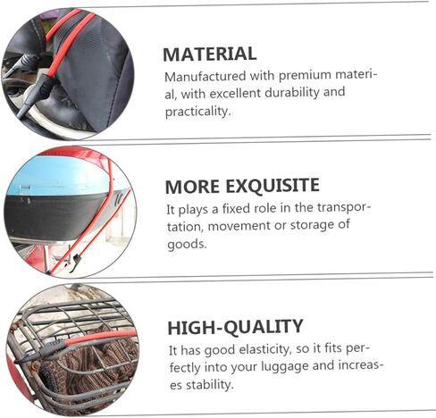 Besportble 3pcs 100 سم تشديد البضائع مرنة مع السنانير لأمتعة الدراجة والاستخدام في الهواء الطلق أدوات الربط متعددة الاستخدامات لتأمين العتاد والشحن in Kuwait