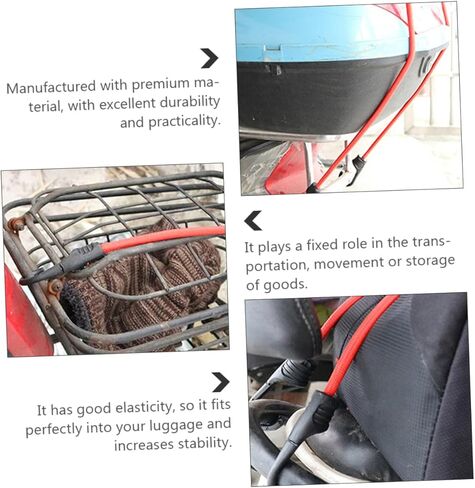 Besportble 3pcs 100 سم تشديد البضائع مرنة مع السنانير لأمتعة الدراجة والاستخدام في الهواء الطلق أدوات الربط متعددة الاستخدامات لتأمين العتاد والشحن in Kuwait