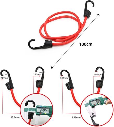 Besportble 3pcs 100 سم تشديد البضائع مرنة مع السنانير لأمتعة الدراجة والاستخدام في الهواء الطلق أدوات الربط متعددة الاستخدامات لتأمين العتاد والشحن in Kuwait