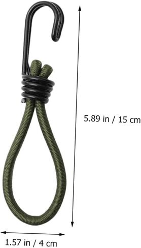 POPETPOP 4Pcs Outdoor Tent Bungee Cords Elastic Rope Hooks for Camping Accessories Sturdy and Flexible Design for Easy Setup Suitable for Tents and Tarps in Saudi Arabia