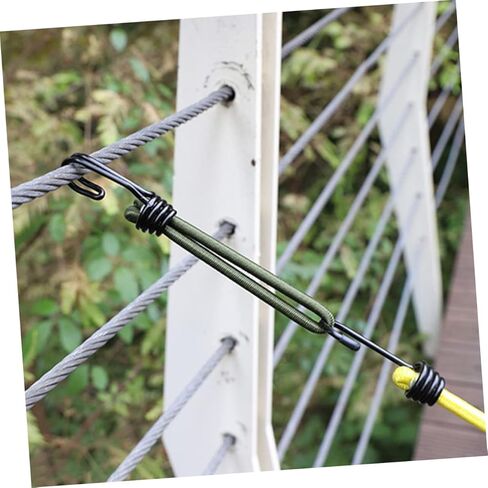 POPETPOP 4Pcs Outdoor Tent Bungee Cords Elastic Rope Hooks for Camping Accessories Sturdy and Flexible Design for Easy Setup Suitable for Tents and Tarps in Saudi Arabia