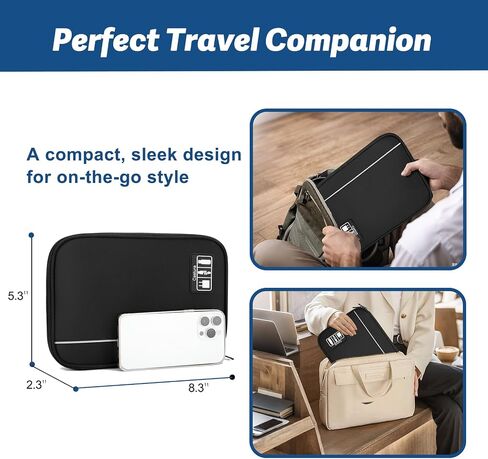 Electronic Organizer Travel Case, All-in-One Portable Cable Organizer Bag for Storage, Tech Organizer Travel Accessories for Cables, Chargers, Power Bank, Flash Drive,SD Card in Saudi Arabia