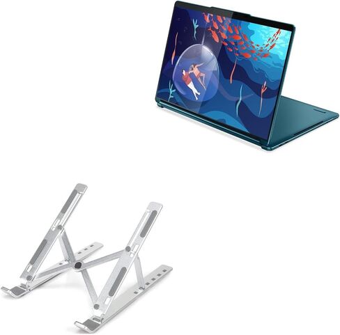 Boxwave Stand و Mount متوافق مع Lenovo Yoga Book 9I - حامل سريع مضغوط ، ومشاهدة زاوية متعددة المحمولة نسخ قابلة للطي - الفضة المعدنية in Saudi Arabia