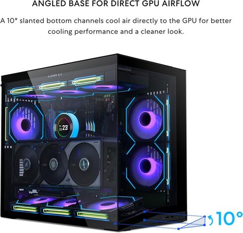 LIAN LI O11D MINI V2 | Compact ATX Mid-Tower Airflow Computer Case | Panoramic View | Fully Ventilated Airflow | Adjustable I/O | Pillar-Less | Cable Management | White (O11DMIV2W) in Saudi Arabia