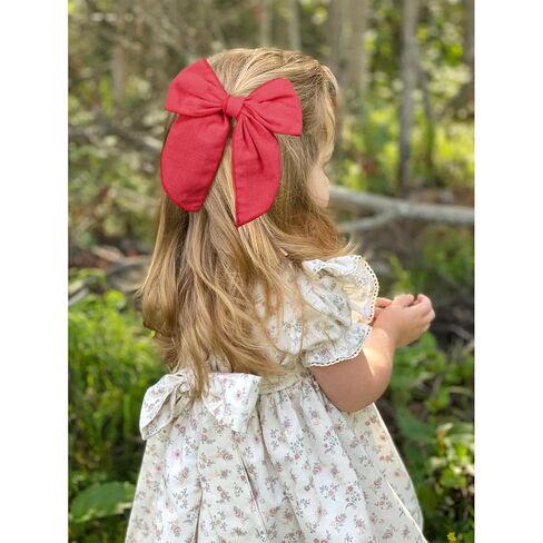 DEEKA 8 قطع كبيرة من ربطات الشعر القطنية والكتانية للفتيات الصغيرات إكسسوارات شعر محايدة مصنوعة يدويًا للفتيات الصغيرات والأطفال in Kuwait