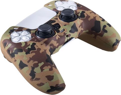 قبضة الملمس الجلد السيليكون لوحدة التحكم PS5 x 2 (مموهة بنية) مع قبضة الإبهام المحترفين × 8 in Kuwait