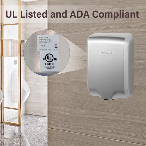 ADA Compliant Commercial Hand Dryer110V 700W High Speed Heater ON/OFF switch White ABS Cover Wall Mount in Kuwait