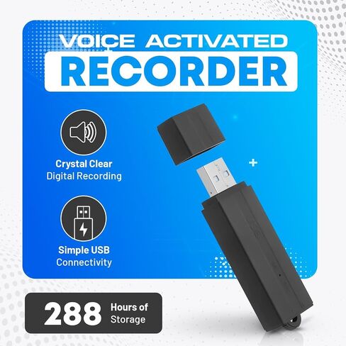 جهاز USB Audio Note Device 288 ساعة التخزين | التقاط الصوت الخالية من اليدين | عمر البطارية الممتد | نقل ملف سهل | جهاز مضغوط للاجتماعات والمحاضرات والملاحظات الشخصية in Saudi Arabia