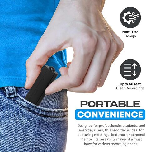 جهاز USB Audio Note Device 288 ساعة التخزين | التقاط الصوت الخالية من اليدين | عمر البطارية الممتد | نقل ملف سهل | جهاز مضغوط للاجتماعات والمحاضرات والملاحظات الشخصية in Saudi Arabia