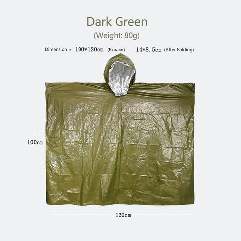 Heavy - Duty Emergency Poncho with Mylar Liner Waterproof Reflective & Warm for Outdoor Use in Saudi Arabia