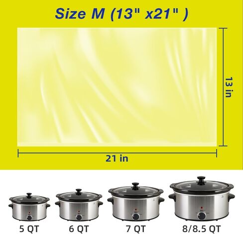 بطانات طبخ بطيئة ، 1-3 أكياس الطهي الكوارت الحجم الصغير 11 "× 16" ، أكياس طباخ بطيئة يمكن التخلص منها in Kuwait