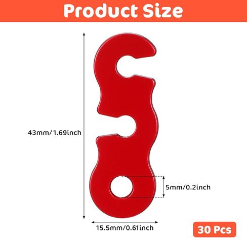 30 pcs guyline الموتر من ألومنيوم سبيكة الرجل الموتر ، حبل الخيام ، حبل الخيام ، مشد كام كام مشدود على شد الحبل الباراكورد لملحقات الرحيل المشي لمسافات طويلة في التخييم في الهواء الطلق (أحمر) in Saudi Arabia