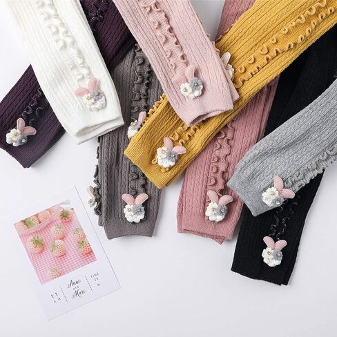 5 Pack Baby Little Girls Ruffle Lace Accessories Ankle Cable Knit Leggings Pants Kids Footless Tights Stocking in Saudi Arabia