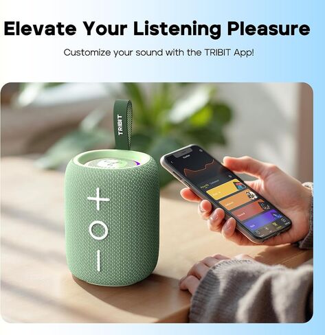 Tribit StormBox Mini+ Portable Bluetooth Speaker, 12W Wireless Speaker with 360°Surround Sound, 12H Playtime, Custom EQ, BT5.4, IPX7 Waterproof, RGB Lights, Type-C, TWS, AAC/SBC, Home/Outdoor/Travel in Saudi Arabia