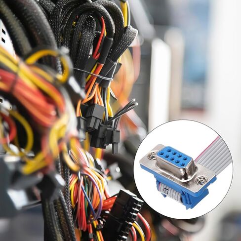 meccanixity 4 pcs كابل الشريط المسطح IDC ، 2.54 مم الملعب 11.5 مم عرض 20 سم طول 10pin db9 ذكر إلى موصل الشريط المسطح FC-10p مع سلك الطائر البراغي الثابتة للكمبيوتر الشخصي ، شاشات LED ، شاشات العرض in Kuwait