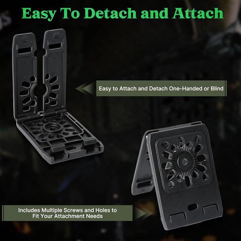 Aolamegs Molle Attachments Clip for Holsters & Mag Pouches - 3'' Heavy Duty Tactical Molle Adapter for Belts, Vests, Backpacks - Includes 8 Screws,3 Nuts and 1 Wrench in Saudi Arabia