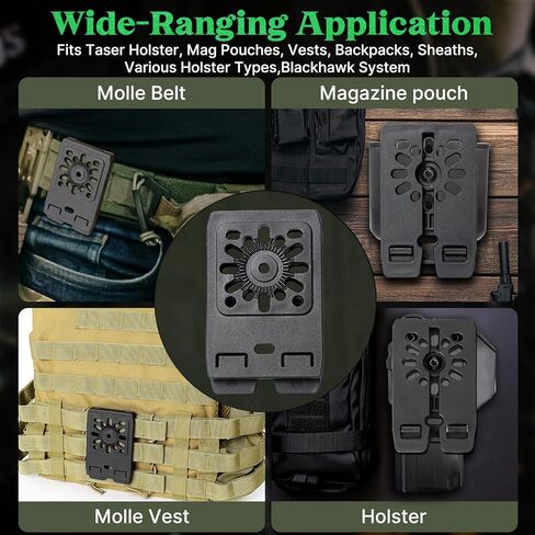 Aolamegs Molle Attachments Clip for Holsters & Mag Pouches - 3'' Heavy Duty Tactical Molle Adapter for Belts, Vests, Backpacks - Includes 8 Screws,3 Nuts and 1 Wrench in Saudi Arabia
